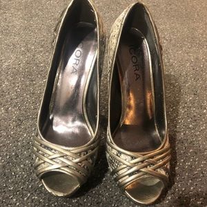 Peep toe high heels